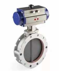 Powder butterfly valve
